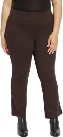 Lyss&eacute; ntials Elysse Stretch Ponte Ankle Pants in Double Espresso at Nordstrom, Size 3X