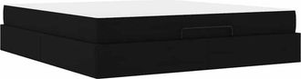 vidaXL Estructura De Cama Con Almacenamiento Negro 180 X 200 Cm Tela Vidaxl