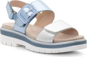 Ara Marbella Slingback Platform Sandal in Silver/Sky Blue at Nordstrom, Size 9.5-10Us