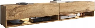 OEM Mueble De Tv Moderno De 180 Cm Sin Tiradores, Acabado Mate, De Pie/colgante, De Madera De Wotan Con Led