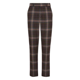Fendi Bruine wollen broek met zakken - Heren - Slim Fit Broeken - Veelkleurig - L - Wol - Broeken
