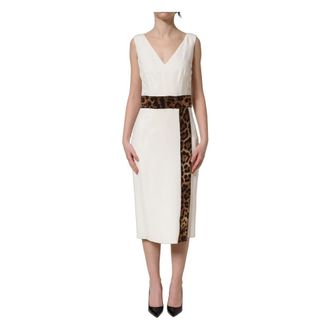 Dolce & Gabbana Midi Dresses, female, White, Size: 3XS Sheath Midi Dress