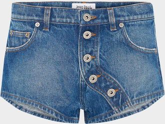 Jean Paul Gaultier Buttoned-Detail Denim Shorts
