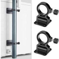 OEM Juego De 2 Soportes Negros Plegables Para Sombrillas De Ca&ntilde;as De Pescar, Soportes De Pared Para Sombrillas, Para Playa, Patio, Jard&iacute;n, Balc&oacute;n, Etc. - 