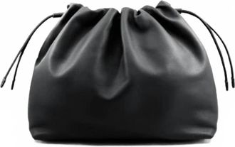 Studio Amelia Womens Alexandra Drawstring Bag In Black