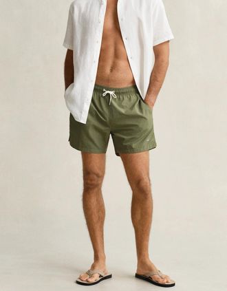 GANT Mens GANT Mens Swim Shorts - 379 Dry Herb Green - Tan - Size: 37/36/32