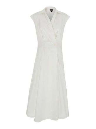 A.P.C. A. P.C. athena White Sleeveless V-neck Dress In Cotton Woman