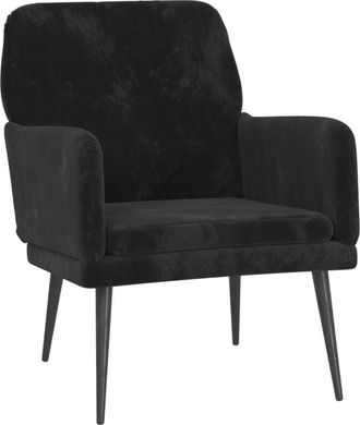 vidaXL Sillón de terciopelo negro 62x79x79 cm Vidaxl