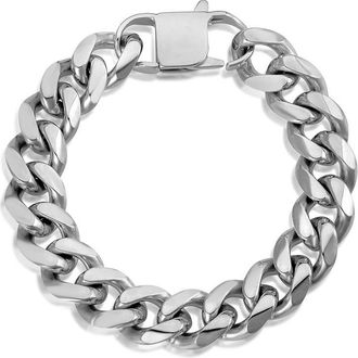 Crucible Jewelry Crucible Los Angeles Mens 14mm Stainless Steel Curb Bracelet