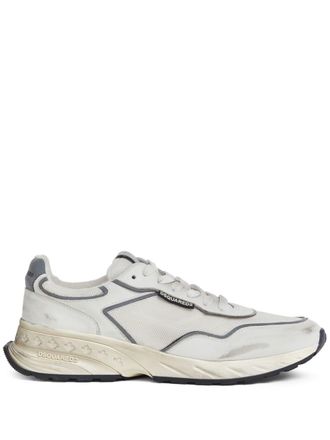 Dsquared2 distressed-finish sneakers - men - Polyester/CALFSKIN/CALFSKIN/Polyurethane/Synthetic Rubber/Cotton - 40 - Neutrals