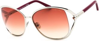 Tom Ford Marta Shiny Palladium Zilveren Zonnebril