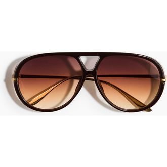 H&M Aviator-style Sunglasses in Dark Brown at Nordstrom