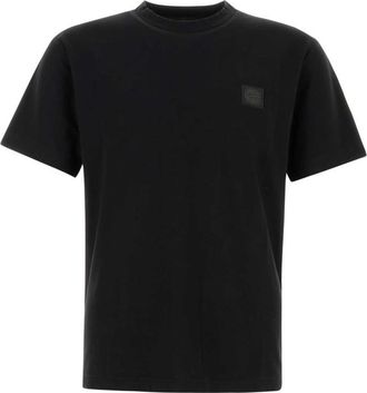 Stone Island Black Crewneck Logo Patch T-Shirt