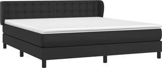 vidaXL Vidaxl - Cama Box Spring Con Colch&oacute;n Cuero Sint&eacute;tico Negro 180x200 Cm
