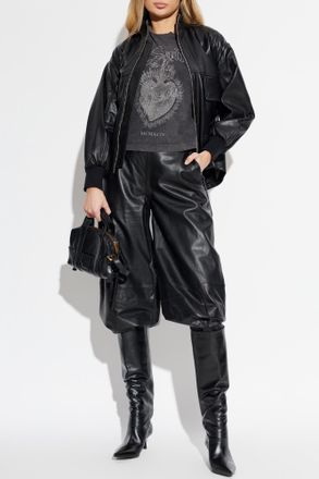 AllSaints Etta Leather Trousers, Womens, Black