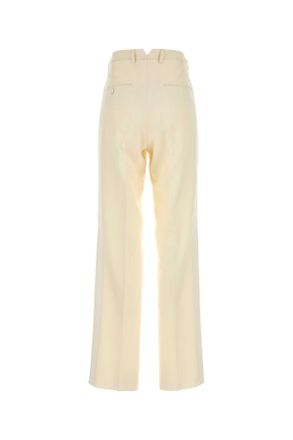Maison Margiela Womens Cream Mohair Blend Pant Offwhite Exterior: Silk Pantaloni