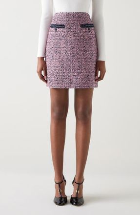 L.k. Bennett Charlie Recycled Cotton Blend Tweed Miniskirt in Pink Multi at Nordstrom, Size 10 Us