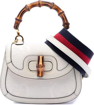 Gucci Pre-owned Gucci Mini Jumbo GG Canvas 1947 Web Bamboo Top Handle Bag Ladies SUN739M270G8UBFY