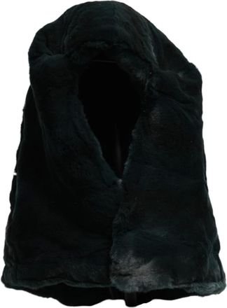 Dolce & Gabbana Accessoires, Dames, Zwart, ONE Size, Luxe Wezel Bont Beanie Hoed