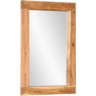 vidaXL Espejo de vidrio y madera maciza de acacia 70x50 cm vidaXL