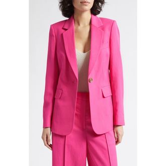 Reiss Charli One-Button Jacket in Pink at Nordstrom, Size 12 Us