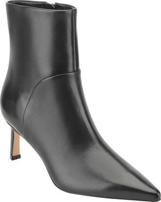 Marc Fisher Sasha Pointed Toe Bootie in Black Smooth Leather at Nordstrom, Size 6.5
