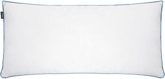 Beliani Almohada De Plumas Y Plum&oacute;n De Pato De Perfil Alto Para Cama Funda De Algod&oacute;n Blanco 40 X 80 Cm Aneto