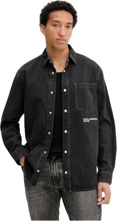 Karl Lagerfeld Jassen, Heren, Zwart, M, Denim, Denim Shirt