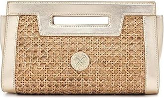 Lilly Pulitzer Liza Cane Clutch Womens Handbags Natural