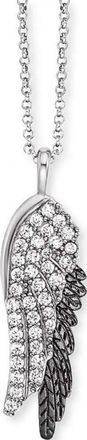 Engelsrufer Womens ERN-WINGDUO-ZI-BIB Ladies Wing Necklace Silver Sterling - One Size