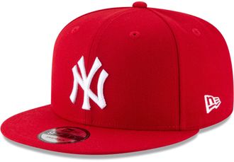 New Era Unisex-Adult MLB 9Fifty Team Color Primary Logo Adjustable Snapback Hat Cap One Size Fits All, Red, One size