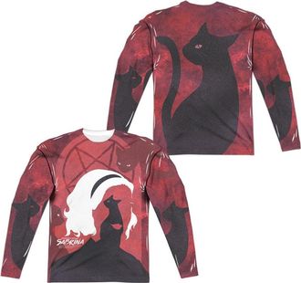 Gildan Chilling Adventures Of Sabrina Cats (Front/Back Print) Long Sleeve Adult Poly Crew Tee / T-Shirt