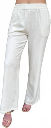 b.young Linen Blend Pants In Cream