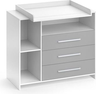 Vicco Cómoda cambiador Oskar, Blanco/Gris, 113 x 100 cm