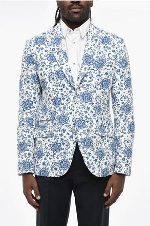 Comme Des Garçons MAN Patterned Linen 3-Button Blazer size L