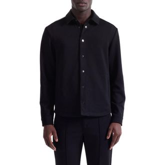 Bugatchi Soft Touch Snap-Up Shirt in Black at Nordstrom Rack, Size Large