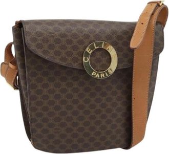 Celine Pre-owned Vintage Macadam Canvas Shoulder Bag - Dames - Vintage Schoudertas - Bruin - ONE Size - Leer - Vintage