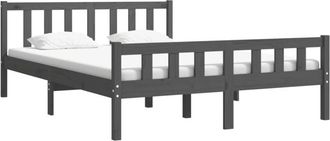 vidaXL 810661 Bed Frame without Mattress Grey Solid Wood 140x190 cm Vidaxl