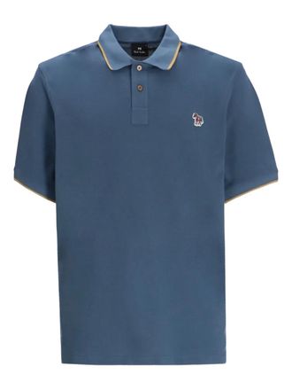 Paul Smith zebra-emblem cotton polo shirt - Blue
