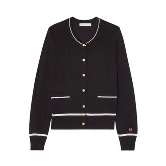 Busnel Kim Contrast Cardigan - Dames - Truien - Zwart - Maat: XS Katoen