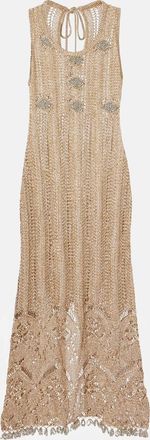 Paco Rabanne Abito midi in crochet con decorazioni