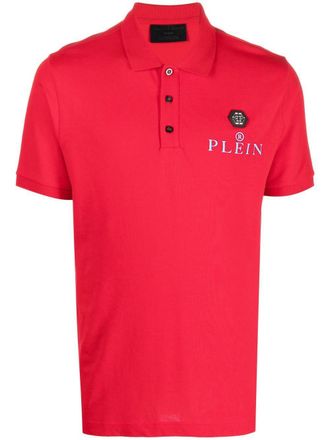 Philipp Plein Polo con placca logo - Rosso