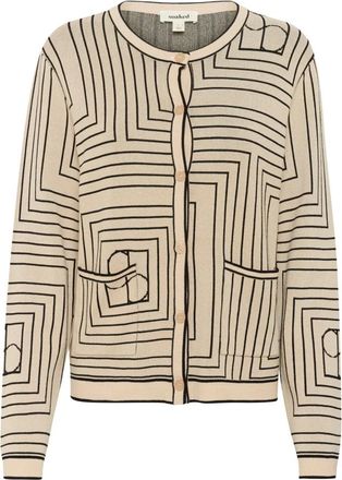 Soaked In Luxury Truien & Vesten, Dames, Beige, S, Monogram Vest Haver met Zwart