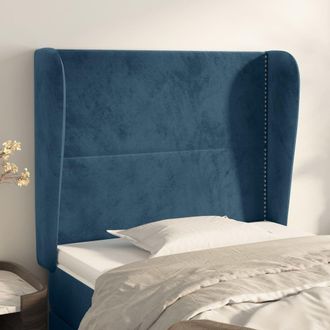 vidaXL Cabecero Con Orejas De Terciopelo Azul Oscuro 103x23x118/128 Cm Vidaxl