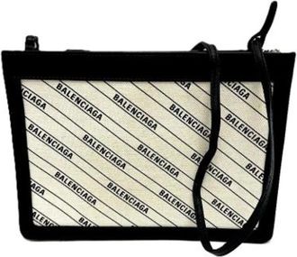 Balenciaga Pre-owned Canvas balenciaga-bags - Dames - Vintage Schoudertas - Beige - ONE Size - Leer - Vintage