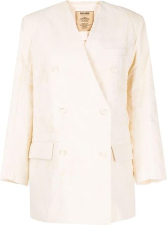 Uma Wang cotton double-breasted blazer - women - Cotton - M - White