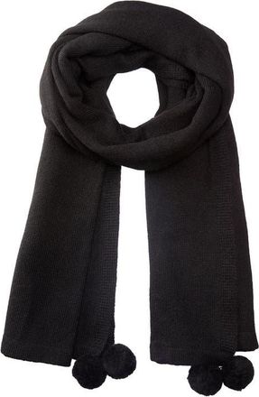 Lele Sadoughi After Party Pompom Baby Alpaca Blend Scarf in Jet at Nordstrom