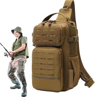 Generic Fishing Sling | with Water Bottle Holder Tackle Backpack | Sling Tackle Bag - for Outdoor Men Travel Camping Hiking Gym Sports Adventure