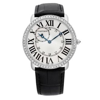 Cartier Pre-owned Cartier Ronde Louis Cartier GMT Diamond Silver Dial Mens Watch WR007002