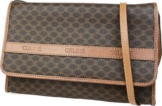 Celine Vintage Macadam Canvas Brown Canvas Backpack Bag (Pre-Owned)